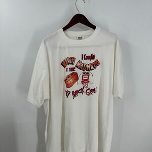 Vintage‎ NCAA March Madness Red Brick Grill Anvil Mens White Graphic T-Shirt 2X